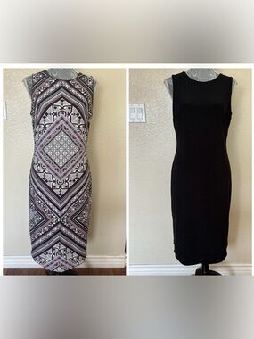White House Black Market Reversible Multicolor Sleeveless Sheath Dress Size M/L